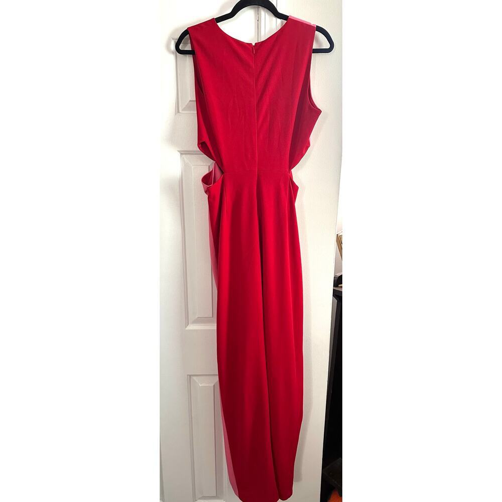ONE33 SOCIAL Colorblock Cutout Bow-Front Gown Dress Red Pink - Sz 8 - NWT - Picture 4 of 5